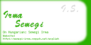 irma semegi business card